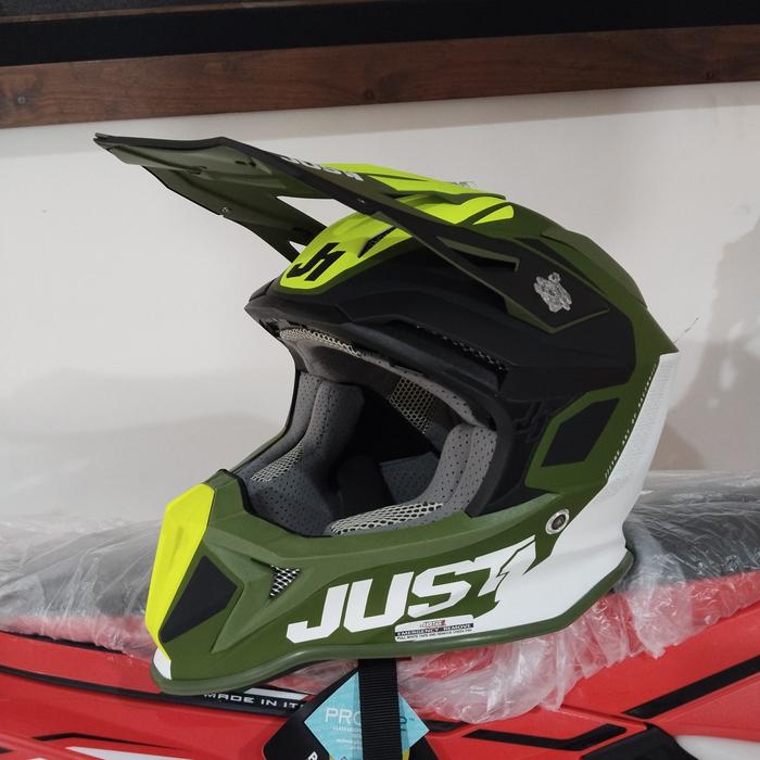 Helmet Off Road Just1 Model JS18 Size L Color Army Green Black Matt